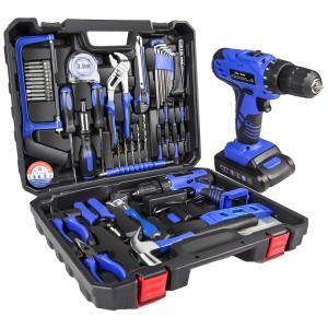 jar owl Kit de Ferramentas c, Maleta de Transporte e Parafusadeira 110V, 107 Peças, Azul