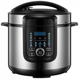 Panela de Pressão Elétrica Multifuncional 5L, 18 Definições, Painel Digital, Aço Inoxidável, 1000W, 110V, Preto