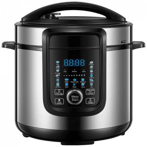 Panela de Pressão Elétrica Multifuncional 5L, 18 Definições, Painel Digital, Aço Inoxidável, 1000W, 110V, Preto