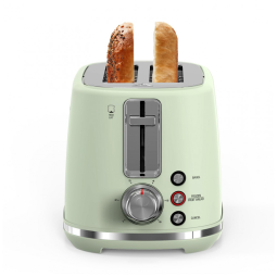 Torradeira 2 Fatias com Desligamento Automático, Bandeja de Migalhas, 6 Níveis de Tostagem, 110V 1000W, LONGDEEM, Verde