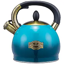 LUXGRACE Chaleira 2 Litros com Apito e Cabo Ergonômico, Aço Inoxidável Cinza - Alta Durabilidade