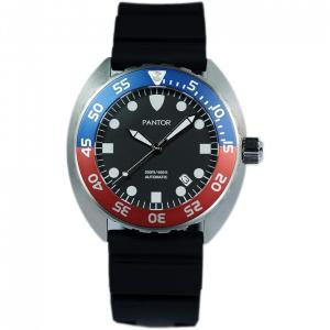 Pantor Nautilus Dive Relógio Masculino Analógico com Moldura Giratória, Cristal safira e Pulseira de Borracha