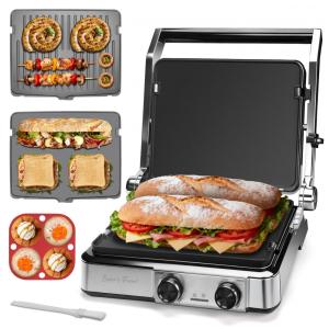 Sanduicheira Elétrica 4 Fatias Baker's Friend Grafite 1400W Placas Revertíveis 120V 37x13x33 cm