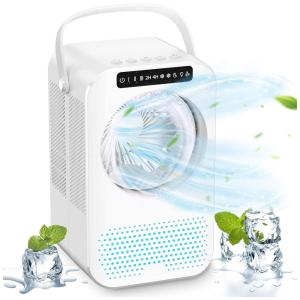 MELOPHY Climatizador Portátil 600 mL com 3 Velocidades, Recarregável via USB, Branco