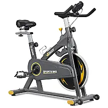 VIGBODY Bicicleta Ergométrica com Suporte para Tablet e Banco Ajustável, Cinza