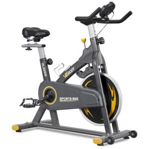 VIGBODY Bicicleta Ergométrica com Suporte para Tablet e Banco Ajustável, Cinza