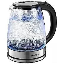 Chaleira Elétrica de Vidro 1,8 L com Desligamento Automático, 110V 1500W, Haooair, Prata