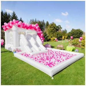 Casa de Pulos com Tobogã Duplo e Piscina de Bolinhas - Diversão ao Ar Livre para Crianças no Verão,GZYSINFLA