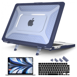 Capa Rígida Batianda Honeycomb MacBook Air 13,6" Azul Marinho – Modelos A2681, A3113, A3240 com Suporte Dobrável e Proteção Completa