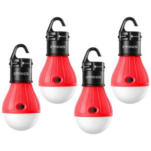 Lanterna LED 4 Peças Regulagem por Dimmer Utilização Interna e Externa, E TRENDS, Vermelho