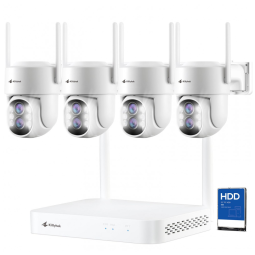 Sistema de Câmera de Segurança sem Fio 2K Wi Fi Kittyhokcom Cartão de 500GB