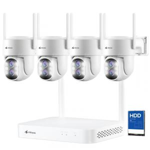 Sistema de Câmera de Segurança sem Fio 2K Wi Fi Kittyhokcom Cartão de 500GB