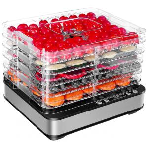 Desidratador de Alimentos com 5 Bandejas e Painel de Controle Digital, 420W, 110v, GREENMAKER, Prateado