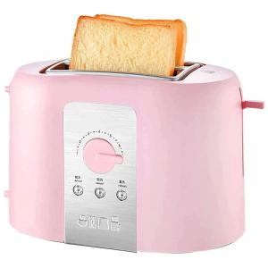 Torradeira Elétrica de 2 Fatias em Aço Inoxidável, Bivolt 730W, DHYY, Rosa