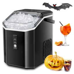 Máquina de Gelo com Capacidade para 14,9 kg em 24H, Alça, Função Autolimpeza e Colher de Gelo, 110V 130W, Xbeauty, Preta