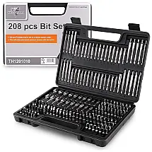 Kit Brocas de Chaves 208 Peças com Estojo, WULFPOWERPRO G1001, Preto