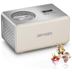 Máquina de Sorvete 1,9L com Display LED, Temporizador, Função de Resfriamento até 72 Minutos, Sem Pré-Congelamento e Compressor Integrado