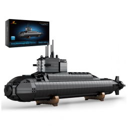 Kit de Construção Submarino Nuclear com 1498 Peças, JMBricklayer, Preto