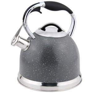 HausRoland GS 04587 Chaleira de Chá 3.2L, com Apito, Aço Inoxidável, Cinza