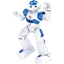 Robô Programável Inteligente WANGUI com Controle Remoto e Detecção de Gestos para Crianças Acima de 3 Anos, Branco e Azul