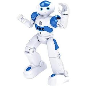 Robô Programável Inteligente WANGUI com Controle Remoto e Detecção de Gestos para Crianças Acima de 3 Anos, Branco e Azul
