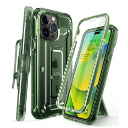 Capa para Iphone 14 Pro Max com Protetor de Tela Embutido e Clipe de Cinto, SUPCASE, Verde