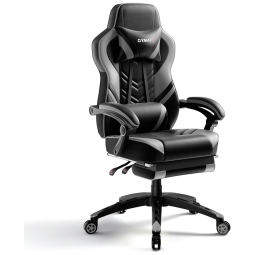 Cadeira Gamer Ergonômica e Reclinável com Apoio Lombar e Cabeça, POWERSTONE, Preto