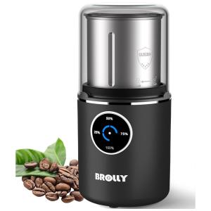 Moedor de Café em Grãos 70g com Controle de Velocidade, 200W, 110v, BROLLY SL PM01, Preto