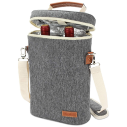 Zormy Bolsa Térmica Para Transporte de Vinhos até 2 Garrafas, Azul e Branca