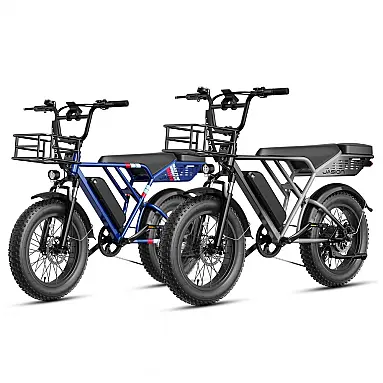 Bicicleta elétrica Jasion RetroVolt cinza-azul,