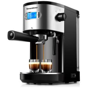 Bonsenkitchen Máquina de Café Expresso 20 Bar, 1,25L, 1350W, Preto