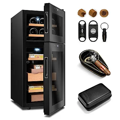 Humidor Eletrônico Wencili Preto 2-em-1