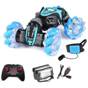 Carrinho de Controle Remoto 360 para Adultos e Crianças com Bateria Recarregável e Sensor de Gestos, e, YF TOW, Azul