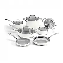 Jogo de Panelas com Revestimento Antiaderente, 11 Peças, Cuisinart MW89, Branco