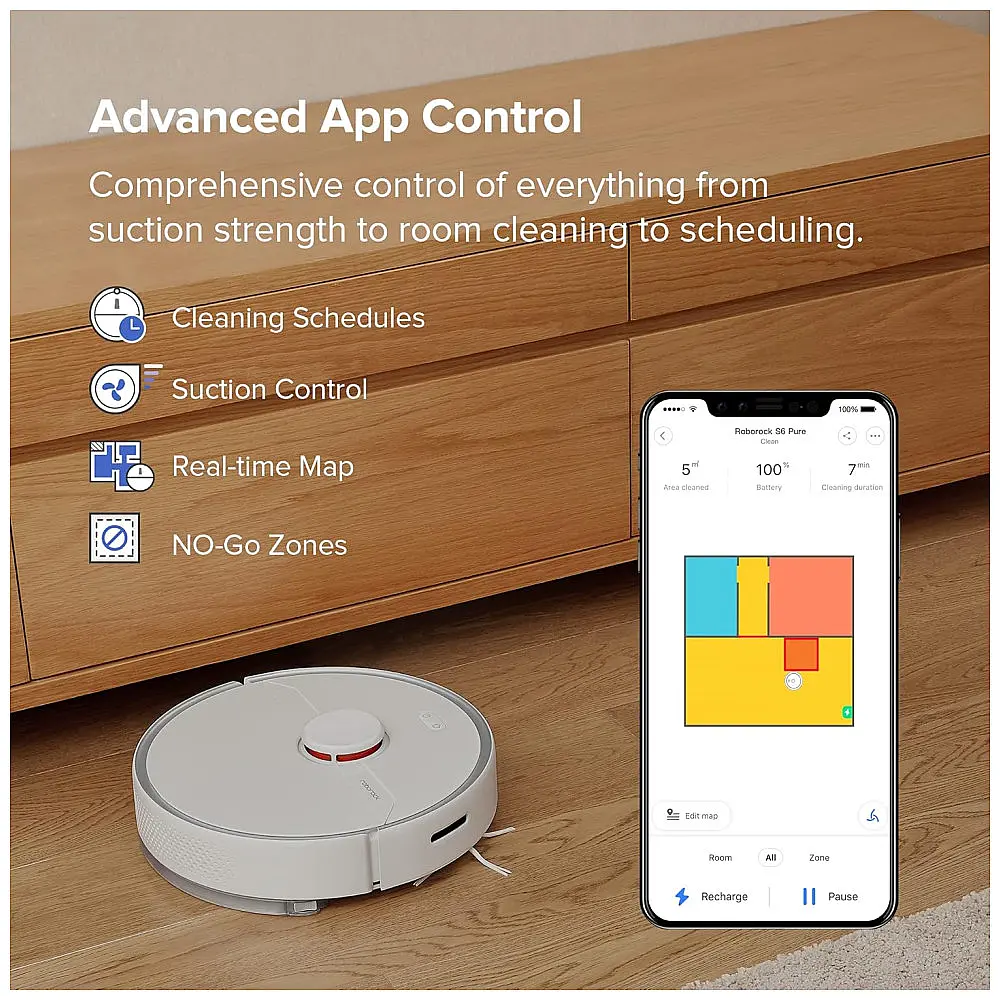 Roborock S6 Pure Aspirador Robô Controle de Voz Área 149m2 — foto 3
