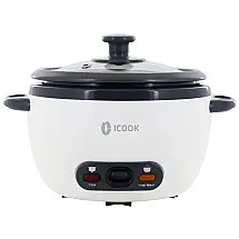 Mini Panela de Arroz Elétrica até 10 xícaras não Cozidas, 110V, ICOOK, Branca