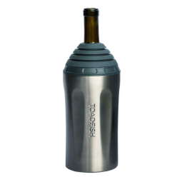 Porta Garrafa Térmico para Vinho em Aço Inoxidável com Isolamento a Vácuo, TOADFISH TFWINECHILLER P, Cinza