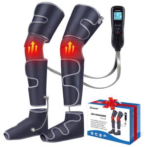 Massageador Elétrico de Compressão para Panturrilha, Pernas e Pés 4 Modos e 4 Intensidades, Bivolt, SLOTHMORE, Cinza