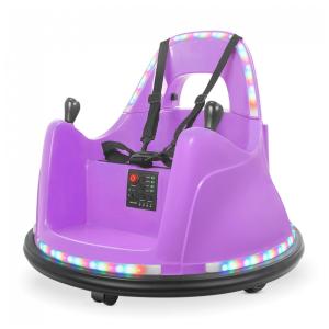 Carro Elétrico Infantil Bate Bate com 2 Velocidades, Controle Remoto e APP, Luzes LED, Bluetooth, Giro de 360 ​​° e Adesivo, 12V, Kidzone