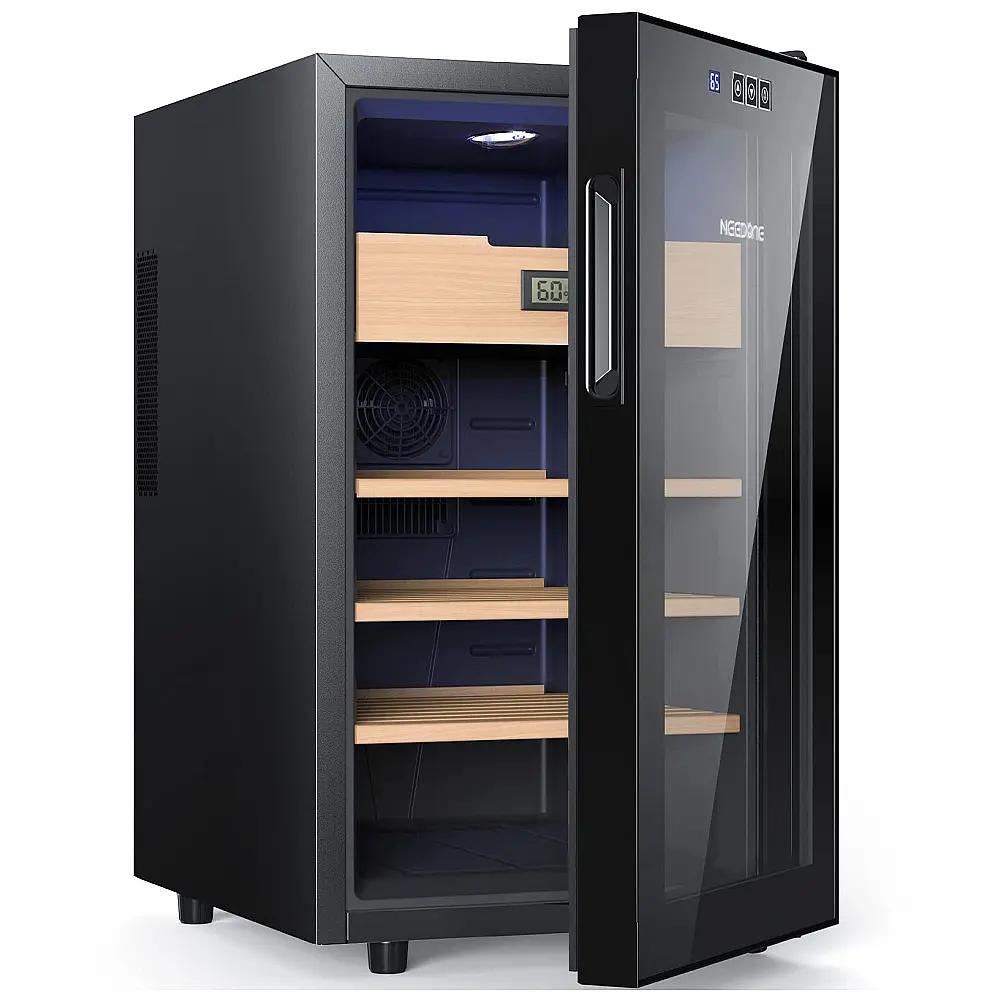 Gabinete Elétrico NEEDONE Preto Controle Temperatura Humidade Madeira Cedro 48L 110V