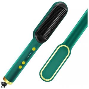 Escova Alisadora 2 em 1 Seca e Modela com 5 Níveis de Temperatura, 110v, LUCKAUK, Preto