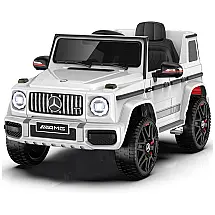 Carro Elétrico Infantil 24V Mercedes-Benz G63 Branco, Controle Remoto, Farol LED, Música, Tração 4x4 ou 2 Rodas