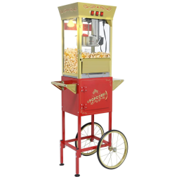 Pipoqueira 350ml com Carrinho, Estilo Retrô, Alta Capacidade, Base, Rodas, Caldeira Inox, Deck - Ideal para sua festa!FammyLoft