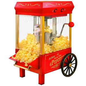 Pipoqueira Elétrica de Bancada 1.9kg em Aço Inoxidável, 110v, NOSTALGIA Vintage, Vermelho