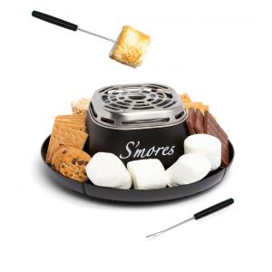 Grill Elétrico para Marshmallow e Biscoitos com 2 Garfos, 110V Nostalgia, Preto