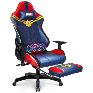 Marvel Cadeira de Escritório Gamer Ergonômica, Personalizada Capitão Marvel, NEO CHAIR, Azul