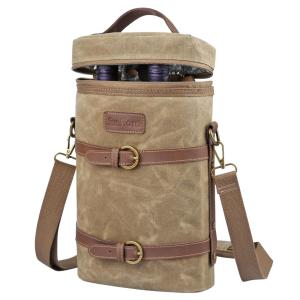 Bolsa Térmica Para Transporte de Vinhos de Couro até 2 Garrafas, SUNFLORA, Marrom