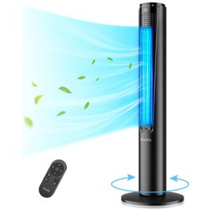 Ventilador de Torre com Controle Remoto, 3 Modos e Temporizador de 12 Horas, 110v, GRELIFE, Preto