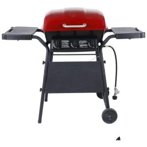 Churrasqueira a Gás 27.000 BTU com 3 Queimadores e Mesas Laterais em Aço Inoxidável, MOECSHSY, Vermelho