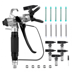 Conjunto de 16 Peças para Pistola de Pintura Airless, com Protetor de Bico, 5 Pontas de Pulverização, 10 Filtros, 3300 PSI